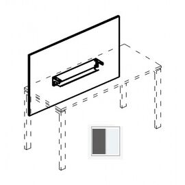 Экран настольный фронтальный большой для стола с кабель-каналом 2, Основной цвет: Антрацит Премиум / металлокаркас Белый, Ширина: 1250, Глубина: 750, Высота: 18, Артикул: А4 Б 837 БП/ А4 Б 837 АРpost-test