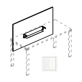 Экран настольный фронтальный большой для стола с кабель-каналом 2, Основной цвет: Белый Премиум / металлокаркас Белый, Ширина: 1450, Глубина: 750, Высота: 18, Артикул: А4 Б 838 БП/ А4 Б 838 БПpost-test