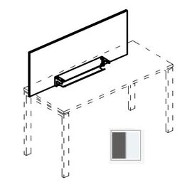 Экран настольный фронтальный для стола с кабель-каналом 1, Основной цвет: Антрацит Премиум / металлокаркас Белый, Ширина: 1450, Глубина: 500, Высота: 18, Артикул: А4 Б 833 БП/ А4 Б 833 АРpost-test