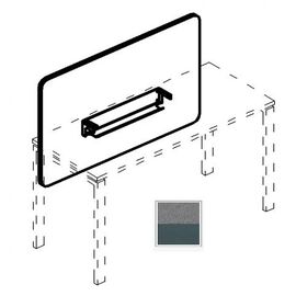 Экран настольный фронтальный тканевый с мягким наполнителем с кабель-каналом для стола 160, Основной цвет: Серый / металлокаркас Антрацит, Ширина: 1450, Глубина: 750, Высота: 36, Артикул: А4 Б 858 Г/ А4 А 858 BA50post-test