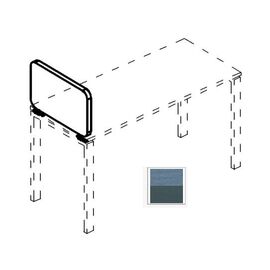 Экран настольный боковой тканевый с мягким наполнителем с кронштейнами, Основной цвет: Синий / металлокаркас Антрацит, Ширина: 800, Глубина: 366, Высота: 36, Артикул: А4 А 883 Г/А4 А 883 BA40post-test
