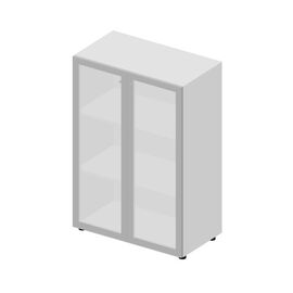 Шкаф для документов средний матовые стеклянные двери в раме, Основной цвет: Белый, Ширина: 800, Глубина: 440, Высота: 1180, Артикул: OMMS564Lpost-test