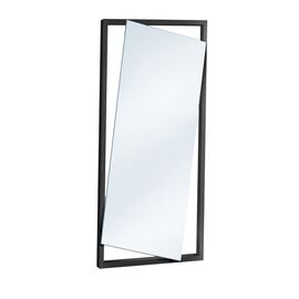 Зеркало настенное ГлассВальд (в металлической раме), Основной цвет: черный, Ширина : 450, Глубина: 24, Высота: 1000, Артикул: 03022210100post-test