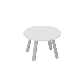 Стол журнальный Tramo (опоры прямоугольного сечения), Основной цвет: Белый/Алюминий, Диаметр: 700, Высота: 445, Цвет металлокаркаса (Столы): Алюминий, Артикул: ULTRO70post-test
