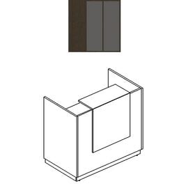 Стойка ресепшн прямая (полка высокая) с подсветкой, Основной цвет: Венге/Антрацит премиум/Антрацит премиум, Ширина: 1250, Глубина: 730, Высота: 1150, Подсветка: с подсветкой, Артикул: А4 9837 ВТ/АР/АРpost-test
