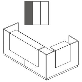 Стойка ресепшн угловая левая (полки высокие), Основной цвет: Антрацит премиум/Белый премиум/Белый премиум, Ширина: 2450, Глубина: 1550, Высота: 1150, Артикул: А4 9872 АР/БП/БПpost-test