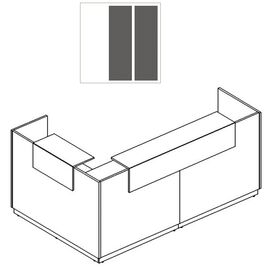 Стойка ресепшн угловая правая (полки стандарт), Основной цвет: Белый премиум/Антрацит премиум/Антрацит премиум, Ширина: 2450, Глубина: 730, Высота: 1150, Артикул: А4 9874 БП/АР/АРpost-test