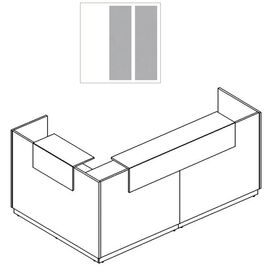 Стойка ресепшн угловая правая (полки стандарт), Основной цвет: Белый премиум/Серый/Серый, Ширина: 2450, Глубина: 730, Высота: 1150, Артикул: А4 9874 БП/СЕ/СЕpost-test