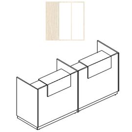 Стойка ресепшн прямая с промежуточной опорой (полка стандарт), Основной цвет: Дуб Шамони/Антрацит премиум/Антрацит премиум, Ширина: 2475, Глубина: 730, Высота: 1150, Артикул: А4 9846 ДШ/АР/АРpost-test
