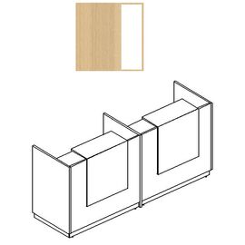Стойка ресепшн прямая с промежуточной опорой (полки высокие), Основной цвет: Дуб натуральный/Дуб натуральный/Белый премиум, Ширина: 2475, Глубина: 730, Высота: 1150, Артикул: А4 9848 НД/НД/БПpost-test