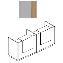 Стойка ресепшн прямая с промежуточной опорой (полки высокие), Основной цвет: Серый/Серый/Вишня скандинавская, Ширина: 2475, Глубина: 730, Высота: 1150, Артикул: А4 9848 СЕ/СЕ/ВСpost-test