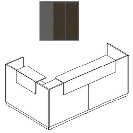 Стойка ресепшн угловая правая (полки стандарт), Основной цвет: Антрацит премиум/Венге/Венге, Ширина: 2450, Глубина: 730, Высота: 1150, Артикул: А4 9874 АР/ВТ/ВТpost-test