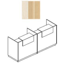 Стойка ресепшн прямая с промежуточной опорой (полка стандарт), Основной цвет: Дуб Шамони/Дуб натуральный/Дуб натуральный, Ширина: 2475, Глубина: 730, Высота: 1150, Артикул: А4 9846 ДШ/НД/НДpost-test