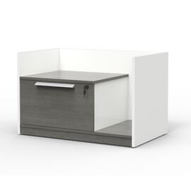 Тумба с 1 ящиком левая /  Single Drawer Cabinet, Основной цвет:  S-76 Carbon Black/ S-57 Warm White, Ширина: 898, Глубина: 544, Высота: 575, Назначение: Тумба приставная, Количество ящиков: 1, Фасад: S-76 Carbon Black, Наличие центрального замка: Да, Объем: 0,39, Артикул: DMA25L.090057post-test