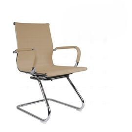 Кресло Riva Chair Hugo RCH 6002-3EC, Основной цвет: Бежевый, Ширина: 570, Глубина: 600, Высота: 890, Материал спинки: Экокожа, Материал сидушки: Экокожа, Материал подлокотников: металл, с накладками из экокожи в цвет сиденья, Материал крестовины: Хромированный металлический каркас, Подголовник: Нет, Подголовник регулировка: Нет, Пятилучье материал: рама, металлическая хром, Рекомендованная максимальная нагрузка: 120, Ролики: d50/PU, Цвет крестовины: Хром, Спинка регулировка: Нет, Материал каркаса: металлическое хромированное, Цвет подлокотников: металл, с накладками из экокожи в цвет сиденья, Артикул: 6002-3ECpost-test