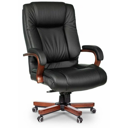 Кресло руководителя Бюрократ Т-9925ВОЛНАТ (T-9925WALNUT), Основной цвет: Чёрный, Ширина: 720, Высота: 1290, Глубина: 510, Материал крестовины: Металл/дерево, Материал сиденья: кожа, Материал спинки: Кожа, Артикул: Т-9925ВАЛНУТ/БЛАК (T-9925WALNUT/BLACK)post-test