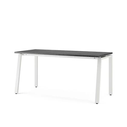 Стол офисный Кобор Аб-140 (Kobor AB-140)/60, Основной цвет: древесина графит Х1123 СТ22 (H1123 ST22)/белый муар РАЛ9016 (RAL9016), Артикул: 211190post-test