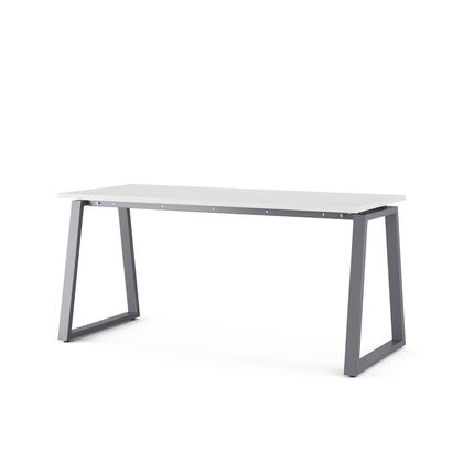 Стол офисный Кобор ТР-80 (Kobor TR-80)/60, Основной цвет: белый премиум В1000 СТ9 (W1000 ST9)/графит муар РАЛ7024 (RAL7024), Артикул: 213849post-test
