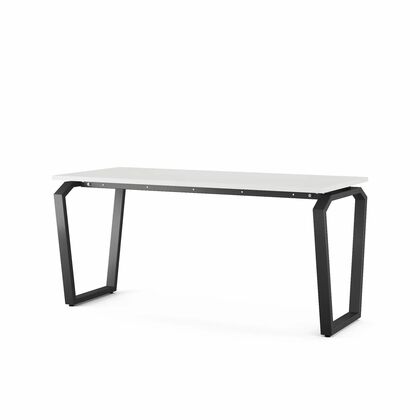 Стол офисный Кобор ТБ-180 (Kobor TB-180)/80, Основной цвет: белый премиум В1000 СТ9 (W1000 ST9)/черный муар РАЛ9005 (RAL9005), Артикул: 214596post-test