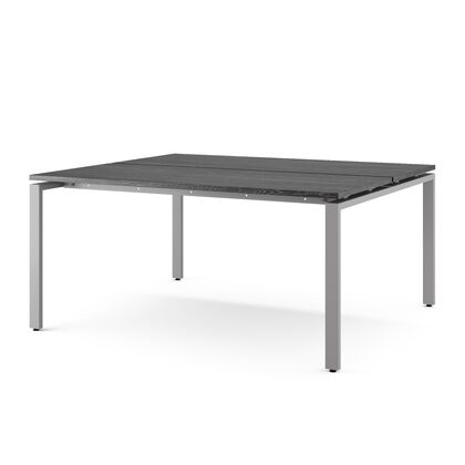 Стол офисный Кобор П (Kobor P)/2-180/120, Основной цвет: древесина графит Х1123 СТ22 (H1123 ST22)/алюминиевый металлик РАЛ9006 (RAL9006), Артикул: 216080post-test