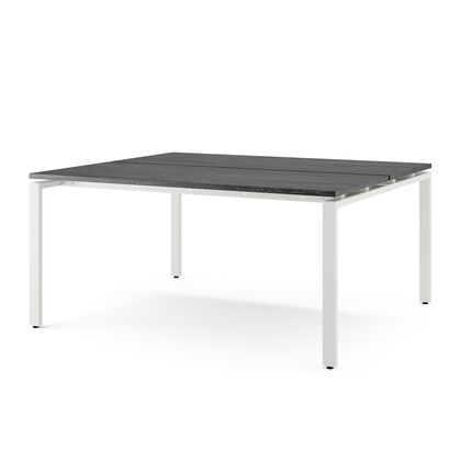 Стол офисный Кобор П (Kobor P)/2-140/160, Основной цвет: древесина графит Х1123 СТ22 (H1123 ST22)/белый муар РАЛ9016 (RAL9016), Артикул: 216196post-test
