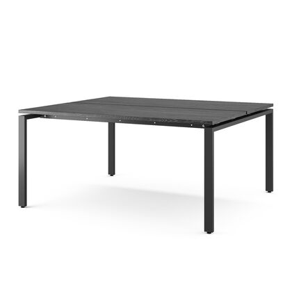 Стол офисный Кобор П (Kobor P)/2-100/120, Основной цвет: древесина графит Х1123 СТ22 (H1123 ST22)/черный муар РАЛ9005 (RAL9005), Артикул: 215868post-test