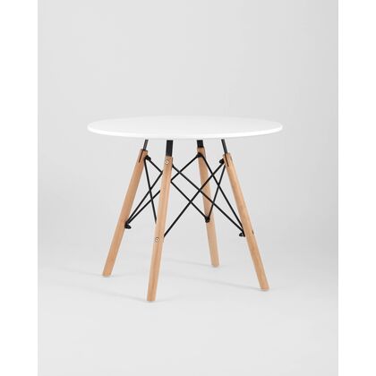 Стол круглый Иймс (EAMES), Материал основания: Массив бука, Основной цвет: Белый, Материал столешницы: МДФ, Диаметр: 600, Вес: 10, Артикул: Т005-К (T005-C)post-test