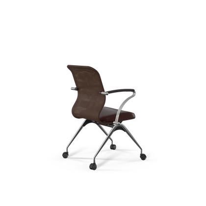 Кресло ЭргоЛайф Сит 8 М4-9К - Х2 (ErgoLife Sit 8 M4-9K - X2)+Экстра (Extra), Основной цвет: Темно-коричневый, Ширина: 440, Ролики: Полиамид с ПУ (PU) ободком, д50 (d50)мм (В02 (W02)), Высота: 536, Каркас: Сталь, Материал сиденья: Кожа Екстра (Extra) + Кожа Екстра (Extra) перфорированная, Материал спинки: Сетка "Кс2 (X2)" + Экокожа "Екстра (Extra)", Рекомендованная максимальная нагрузка: 120 кг, Цвет подлокотников: Темно-коричневый, Артикул: з509351317 (z509351317)post-test