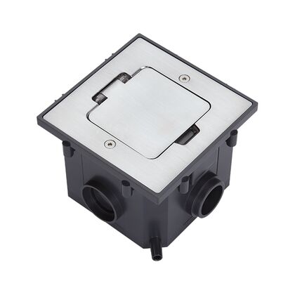 Люк Ипи 44 (IP44)  с розеткой 2к+з, в комплекте с коробками, никель, Основной цвет: Никельpost-test