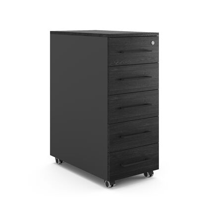 Тумба мобильная Кобор (Kobor) TМ5-40/80, Основной цвет: древесина графит Х1123 СТ22 (H1123 ST22)/черный муар РАЛ9005 (RAL9005), Артикул: 221734post-test