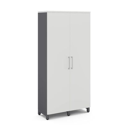 Гардероб распашной Кобор ХРГ-90 (Kobor HRG-90)/40/M, Основной цвет: белый премиум В1000 СТ9 (W1000 ST9)/графит муар РАЛ7024 (RAL7024), Ширина: 900, Высота: 1900, Глубина: 400, Вес: 45, Объем: 0,684, Артикул: 221162post-test