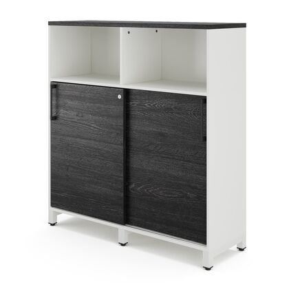Шкаф открытый Кобор ХК (Kobor HK)/2/1-120/40/M, Основной цвет: древесина графит Х1123 СТ22 (H1123 ST22)/белый муар РАЛ9016 (RAL9016), Ширина: 1200, Высота: 1200, Глубина: 400, Вес: 40, Объем: 0,576, Артикул: 221915post-test
