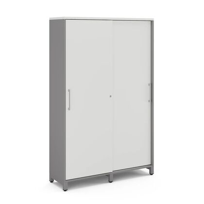 Гардероб-купе Кобор ХГ-120 (Kobor HG-120)/60/M, Основной цвет: белый премиум В1000 СТ9 (W1000 ST9)/алюминиевый металлик РАЛ9006 (RAL9006), Ширина: 1200, Высота: 1900, Глубина: 600, Вес: 62, Объем: 1,368, Артикул: 221189post-test