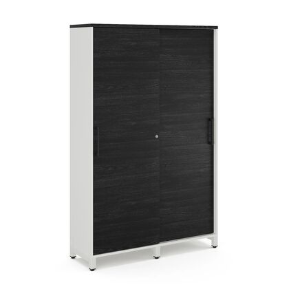 Гардероб-купе Кобор ХГ-120 (Kobor HG-120)/60/M, Основной цвет: древесина графит Х1123 СТ22 (H1123 ST22)/белый муар РАЛ9016 (RAL9016), Ширина: 1200, Высота: 1900, Глубина: 600, Вес: 62, Объем: 1,368, Артикул: 222047post-test