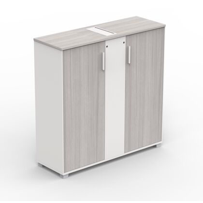 Шкаф низкий с вырезом для кабель-канала Файл Кабинет (File Cabinet), Цвет фасадов: С-66- Еукалйптус (S-66- Eucalyptus), Основной цвет: С-57- Варм Вхите/С-66- Еукалйптус (S-57- Warm White/S-66- Eucalyptus), Ширина: 1200, Материал дверей: ЛДСП/Меламин, Высота: 1202, Глубина: 400, Стекло: Нет, Тип замка: Центральный, Топ: С-66- Еукалйптус (S-66- Eucalyptus), Объем: 0,18, Артикул: ДГ87-2.120120Ф (DG87-2.120120F)post-test