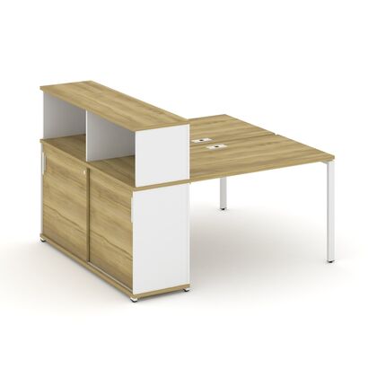 Концепт Рабочая станция с опорным шкафом-купе с надставкой низ. 1600x1480x1140, Основной цвет: Дуб Винченцо/Белый Бриллиант/Металл Белый, Ширина: 1600, Высота: 1140, Глубина: 1480, Максимальная ширина: 1600, Максимальная глубина: 1480, Максимальная высота: 1140, Объем: 0,305, Бренд: РИВА ОООpost-test