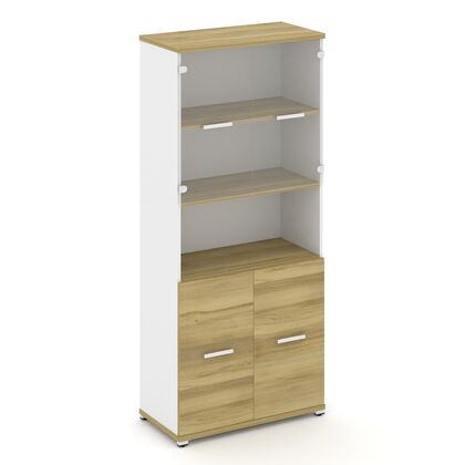 Концепт Шкаф 1 широкая секция 5 ниш 836x420x1922, Основной цвет: Дуб Винченцо/Белый Бриллиант/Металл Белый/Прозрачный, Ширина: 836, Высота: 1922, Глубина: 420, Максимальная ширина: 836, Максимальная глубина: 420, Максимальная высота: 1922, Объем: 0,092, Бренд: РИВА ОООpost-test