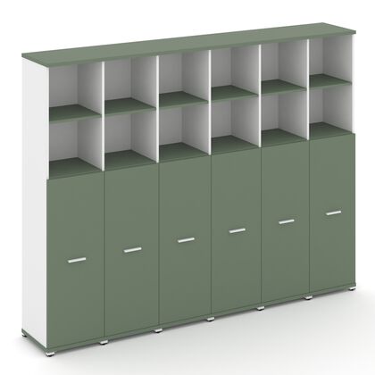 Концепт Шкаф 6 узких секций 5 ниш 2500x420x1922, Основной цвет: Кобо/Белый Бриллиант/Металл Белый, Ширина: 2500, Высота: 1922, Глубина: 420, Максимальная ширина: 2500, Максимальная глубина: 420, Максимальная высота: 1922, Объем: 0,36, Бренд: РИВА ОООpost-test