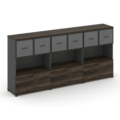 Концепт Шкаф 3 широкие секции, 3 ниши 2500x420x1186, Основной цвет: Дуб Мали/Антрацит/Металл Антрацит/Прозрачный, Ширина: 2500, Высота: 1186, Глубина: 420, Максимальная ширина: 2500, Максимальная глубина: 420, Максимальная высота: 1186, Объем: 0,224, Бренд: РИВА ОООpost-test