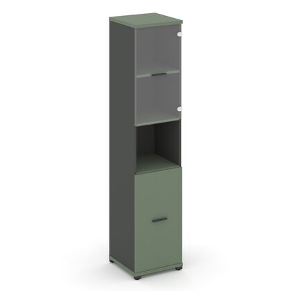 Концепт Шкаф 1 узкая секция, 5 ниш 420x420x1922, Основной цвет: Кобо/Антрацит/Металл Антрацит/Прозрачный, Ширина: 420, Высота: 1922, Глубина: 420, Максимальная ширина: 420, Максимальная глубина: 420, Максимальная высота: 1922, Объем: 0,065, Бренд: РИВА ОООpost-test