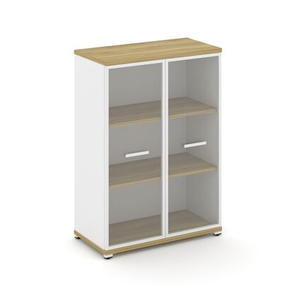Концепт Шкаф 1 широкая секция 3 ниши 836x420x1186, Основной цвет: Дуб Винченцо/Белый Бриллиант/Металл Белый/Прозрачный, Ширина: 836, Высота: 1186, Глубина: 420, Максимальная ширина: 836, Максимальная глубина: 420, Максимальная высота: 1186, Объем: 0,08, Бренд: РИВА ОООpost-test