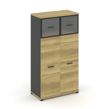 Концепт Шкаф 1 широкая секция, 4 ниши 836x420x1554, Основной цвет: Дуб Винченцо/Антрацит/Металл Антрацит/Прозрачный, Ширина: 836, Высота: 1554, Глубина: 420, Максимальная ширина: 836, Максимальная глубина: 420, Максимальная высота: 1554, Объем: 0,111, Бренд: РИВА ОООpost-test
