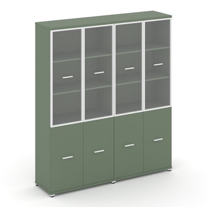 Концепт Шкаф 2 широкие секции 5 ниш 1668x420x1922, Основной цвет: Кобо/Металл Белый/Прозрачный, Ширина: 1668, Высота: 1922, Глубина: 420, Максимальная ширина: 1668, Максимальная глубина: 420, Максимальная высота: 1922, Объем: 0,25, Бренд: РИВА ОООpost-test