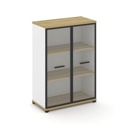 Концепт Шкаф 1 широкая секция 3 ниши 836x420x1186, Основной цвет: Дуб Винченцо/Белый Бриллиант/Металл Черный/Прозрачный, Ширина: 836, Высота: 1186, Глубина: 420, Максимальная ширина: 836, Максимальная глубина: 420, Максимальная высота: 1186, Объем: 0,08, Бренд: РИВА ОООpost-test