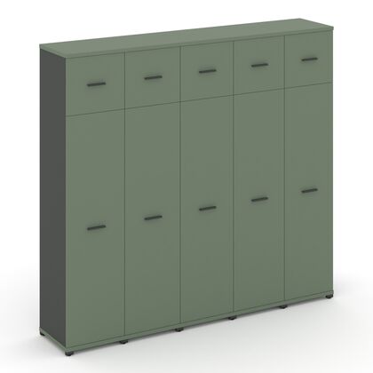 Концепт Шкаф 5 узких секций, 5 ниш 2084x420x1922, Основной цвет: Кобо/Антрацит/Металл Антрацит, Ширина: 2084, Высота: 1922, Глубина: 420, Максимальная ширина: 2084, Максимальная глубина: 420, Максимальная высота: 1922, Объем: 0,332, Бренд: РИВА ОООpost-test