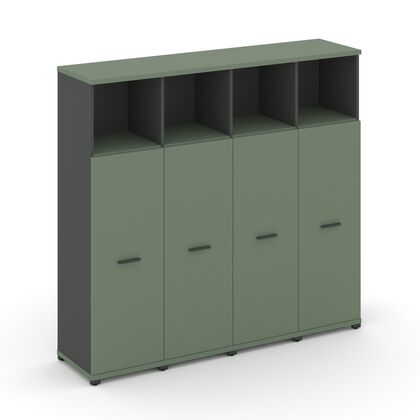 Концепт Шкаф 4 узкие секции, 4 ниши 1668x420x1554, Основной цвет: Кобо/Антрацит/Металл Антрацит, Ширина: 1668, Высота: 1554, Глубина: 420, Максимальная ширина: 1668, Максимальная глубина: 420, Максимальная высота: 1554, Объем: 0,211, Бренд: РИВА ОООpost-test
