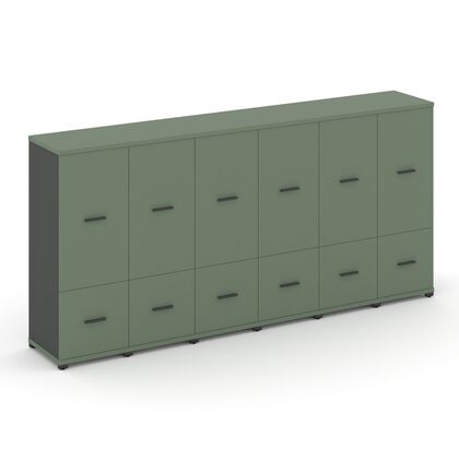 Концепт Шкаф 6 узких секций, 3 ниши 2500x420x1186, Основной цвет: Кобо/Антрацит/Металл Антрацит, Ширина: 2500, Высота: 1186, Глубина: 420, Максимальная ширина: 2500, Максимальная глубина: 420, Максимальная высота: 1186, Объем: 0,26, Бренд: РИВА ОООpost-test