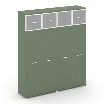 Концепт Шкаф 2 широкие секции 5 ниш 1668x420x1922, Основной цвет: Кобо/Металл Белый/сатин, Ширина: 1668, Высота: 1922, Глубина: 420, Максимальная ширина: 1668, Максимальная глубина: 420, Максимальная высота: 1922, Объем: 0,244, Бренд: РИВА ОООpost-test