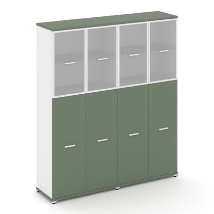 Концепт Шкаф 2 широкие секции 5 ниш 1668x420x1922, Основной цвет: Кобо/Белый Бриллиант/Металл Белый/сатин, Ширина: 1668, Высота: 1922, Глубина: 420, Максимальная ширина: 1668, Максимальная глубина: 420, Максимальная высота: 1922, Объем: 0,246, Бренд: РИВА ОООpost-test