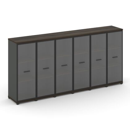 Концепт Шкаф 6 узких секций, 3 ниши 2500x420x1186, Основной цвет: Дуб Мали/Антрацит/Металл Антрацит/Прозрачный, Ширина: 2500, Высота: 1186, Глубина: 420, Максимальная ширина: 2500, Максимальная глубина: 420, Максимальная высота: 1186, Объем: 0,275, Бренд: РИВА ОООpost-test
